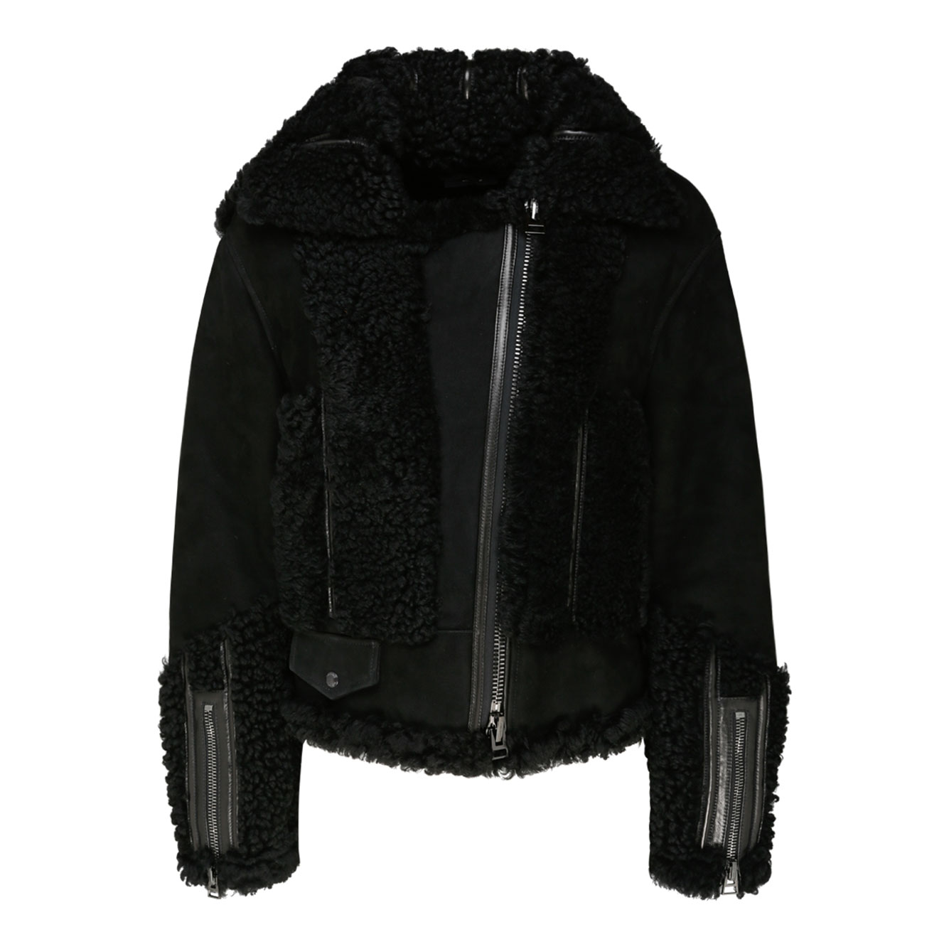 TOM FORD 블랙 시어링 ZIP UP 자켓